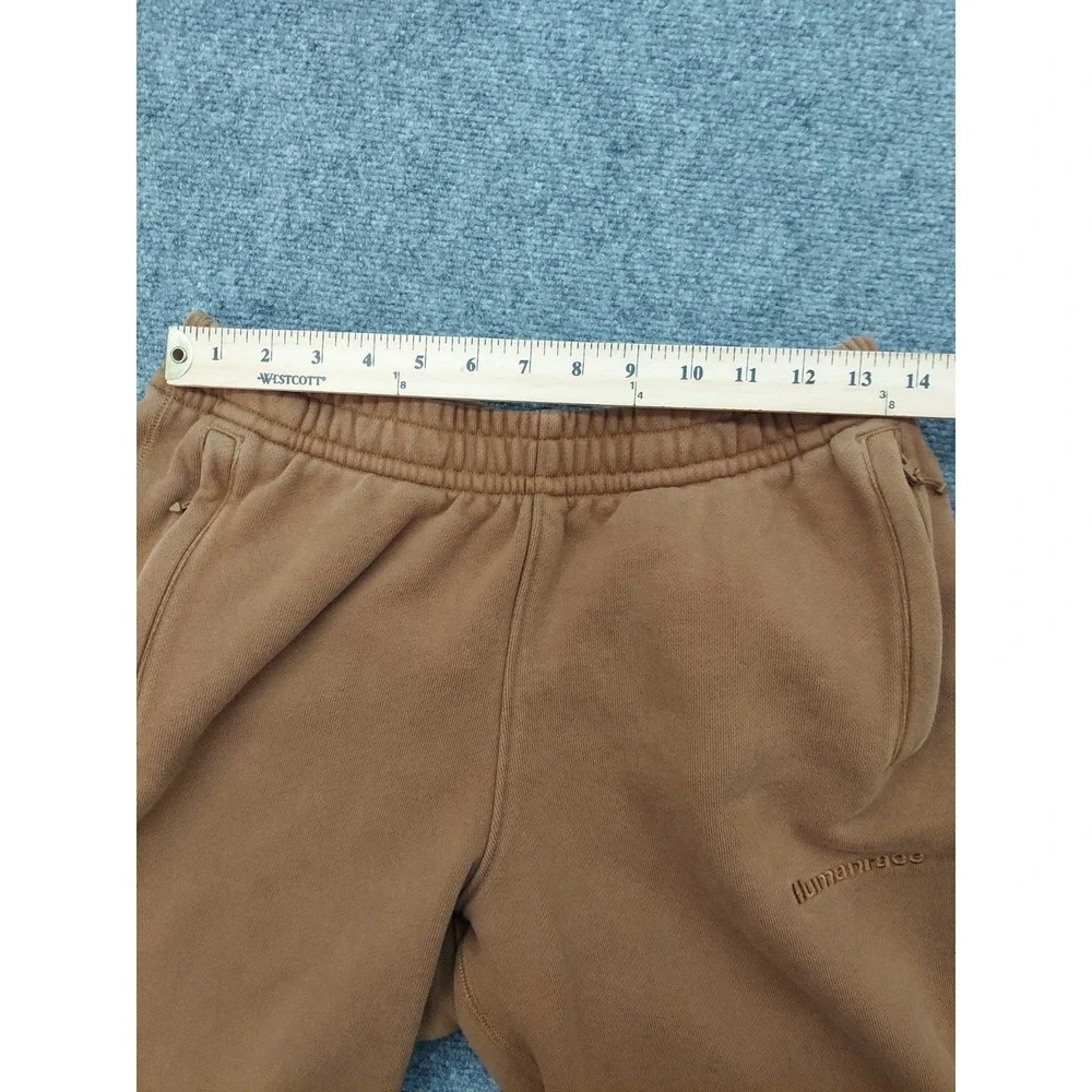 Vtg Adidas Human Race Sweatpants Joggers Mens Medium Brown Fleece Pockets